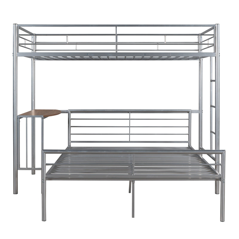 DreamHaus bunk bed with integrated desk, ladder, and sturdy slats, ideal for maximizing bedroom space and functionality.