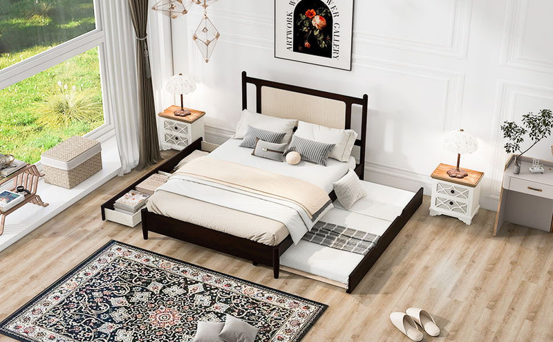 Platform Bed With 2 Big Drawers & Trundle - R&R Furniture Gallery (Fountain Valley, CA)