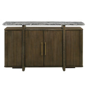 Dillon - Server With Marble Top - Natural / Walnut - R&R Furniture Gallery (Fountain Valley, CA)