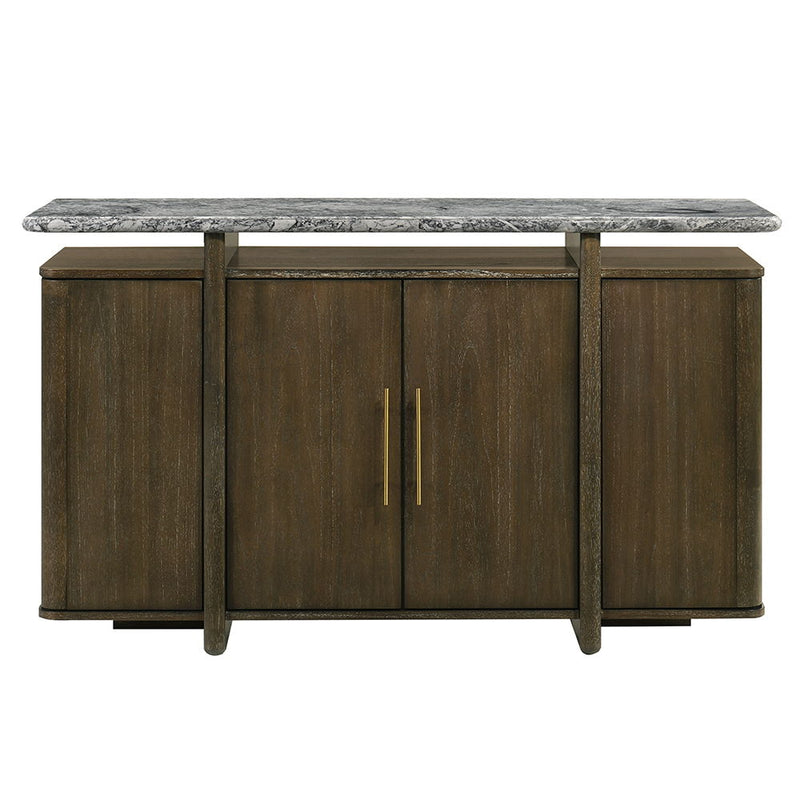 Dillon - Server With Marble Top - Natural / Walnut - R&R Furniture Gallery (Fountain Valley, CA)
