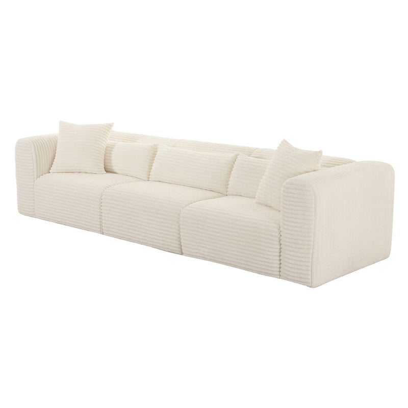 Tarra - Fluffy Oversized Corduroy Modular Sofa - R&R Furniture Gallery (Fountain Valley, CA)