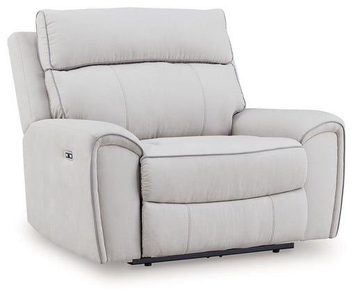 Social Pointe - Power Recliner / Adjustable Headrest - Pearl / Ash - R&R Furniture Gallery (Fountain Valley, CA)