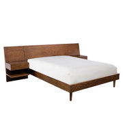 Queen Size Bed With Attached Nightstands And Hidden Storage - Pecan - R&R Furniture Gallery (Fountain Valley, CA)