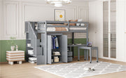 Loft Bed With Stairs, Bookshelf, Drawers, Desk & Wardrobe, Space Saving Multifunctional Furniture - R&R Furniture Gallery (Fountain Valley, CA)