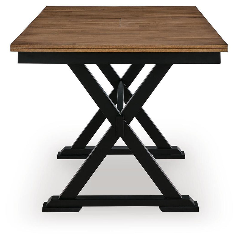 Signature Design by Ashley Wildenauer dining room extension counter table with a wooden finish, showcasing its sleek, versatile design.