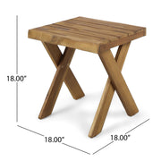 Passion - Outdoor Side Table With Cross Base And Slatted Top - Teak - R&R Furniture Gallery (Fountain Valley, CA)