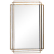 Uttermost Amherst wall mirror with a sleek, modern frame, reflecting a contemporary home interior.