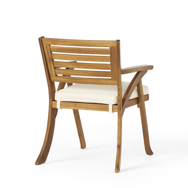Dining Chair With Water Resistant Cushion - Teak - R&R Furniture Gallery (Fountain Valley, CA)