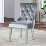 Adalia - Wingback Chair (2/CTN), Silver/Dark Gray