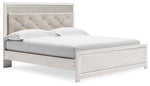 Altyra - King Panel Bed With Upholstered Headboard - White - R&R Furniture Gallery (Fountain Valley, CA)