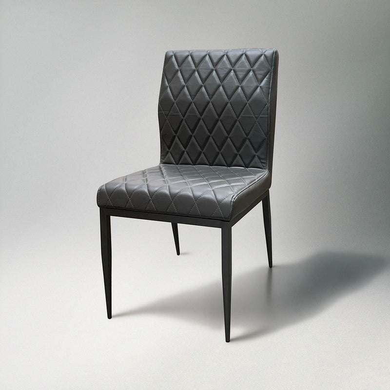 Cargo - Chair - Gray Synthetic Leather & Gunmetal - R&R Furniture Gallery (Fountain Valley, CA)
