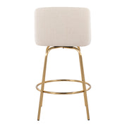 Toriano - Contemporary, Fixed Height Counter Stool With Swivel With Round Footrest (Set of 2) - R&R Furniture Gallery (Fountain Valley, CA)