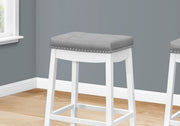 Comfortable Bar Stool, Bar Height, Saddle Seat, Transitional (Set of 2) - R&R Furniture Gallery (Fountain Valley, CA)