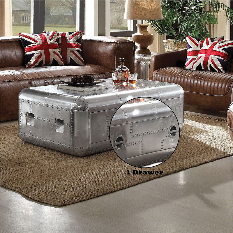 Brancaster - 19" Coffee Table - Aluminum - R&R Furniture Gallery (Fountain Valley, CA)