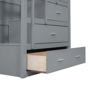 DreamHaus bunk bed with staircase and trundle, featuring sturdy construction and space-saving design for kids' bedrooms.