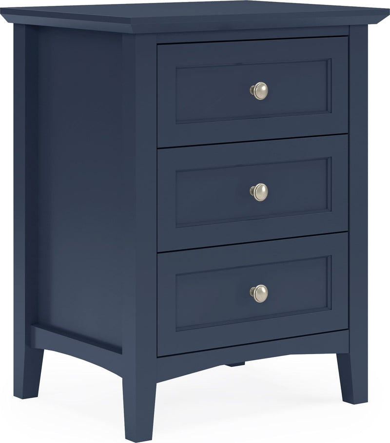 Grace Three Drawer Nightstand in Blueberry