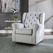 Zeger - Swivel Chair With Glider - Gray Fabric - R&R Furniture Gallery (Fountain Valley, CA)