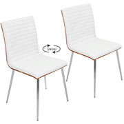 Lumi Source Mason contemporary dining chair set with two swivel chairs featuring modern design and sleek wood finish.