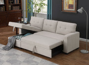 Upholstered Pull Out Sectional Sofa With Chaise - R&R Furniture Gallery (Fountain Valley, CA)