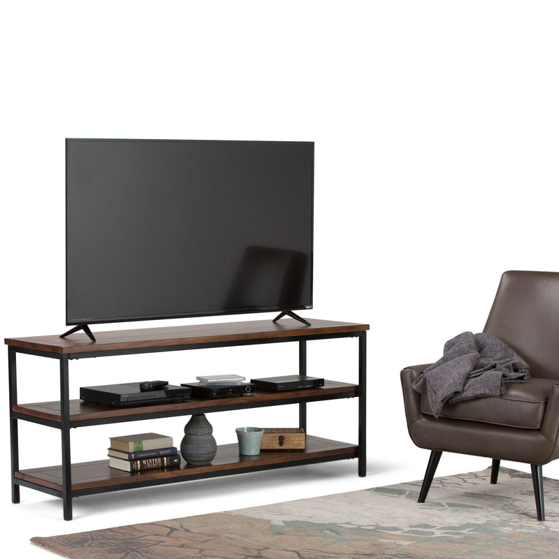 Skyler - TV Media Stand - Dark Cognac Brown - R&R Furniture Gallery (Fountain Valley, CA)