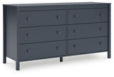 Simmenfort - Six Drawer Dresser - Navy Blue - R&R Furniture Gallery (Fountain Valley, CA)