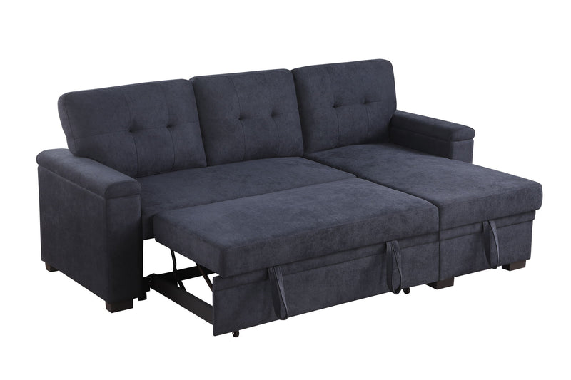 Lucca II - 84.5"W Reversible Sleeper Sectional Sofa with Storage Chaise - R&R Furniture Gallery (Fountain Valley, CA)
