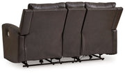 Boxmere - Dbl Power Reclining Loveseat with Console - Storm - R&R Furniture Gallery (Fountain Valley, CA)