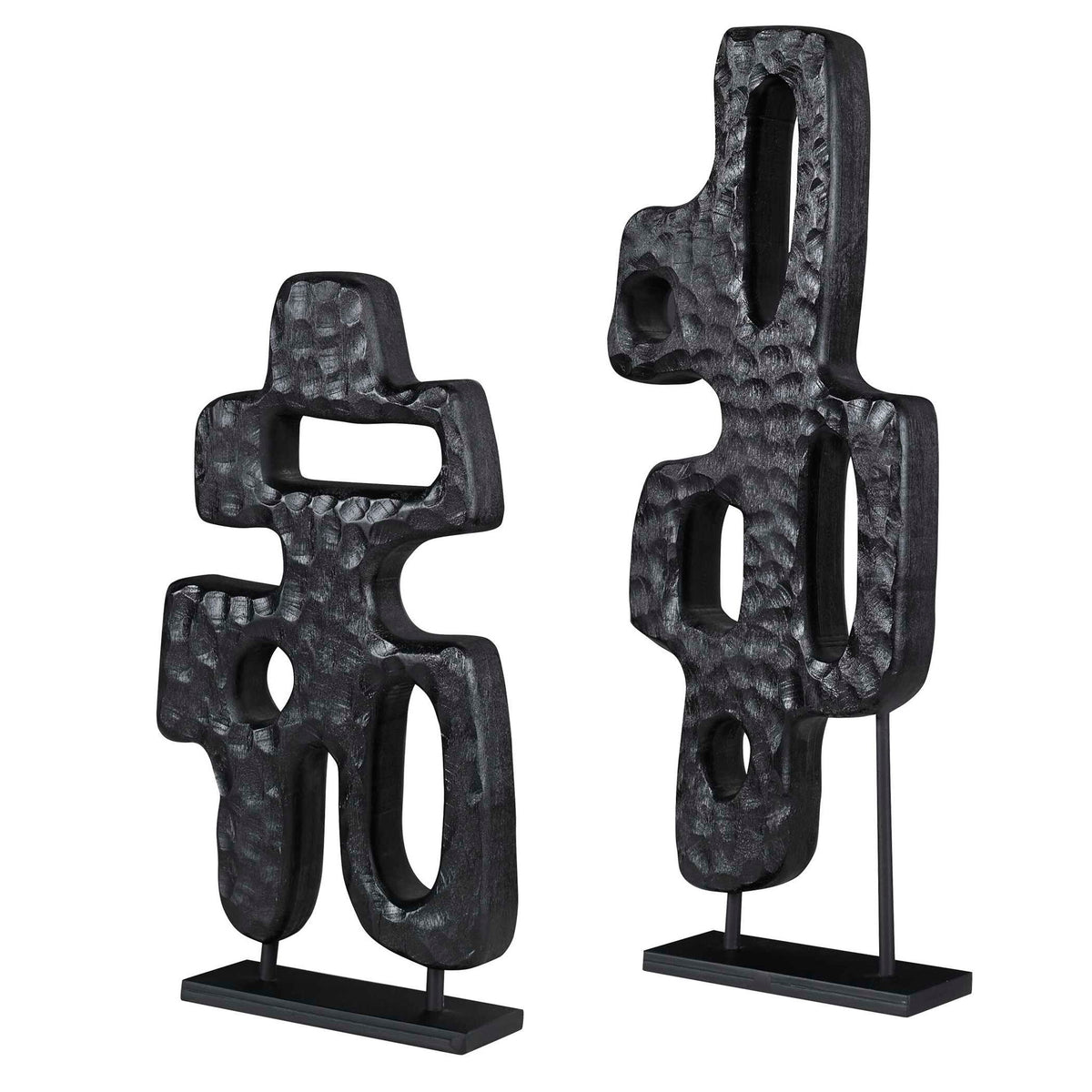 Chiseled Silhouette - Small Sculpture - Black