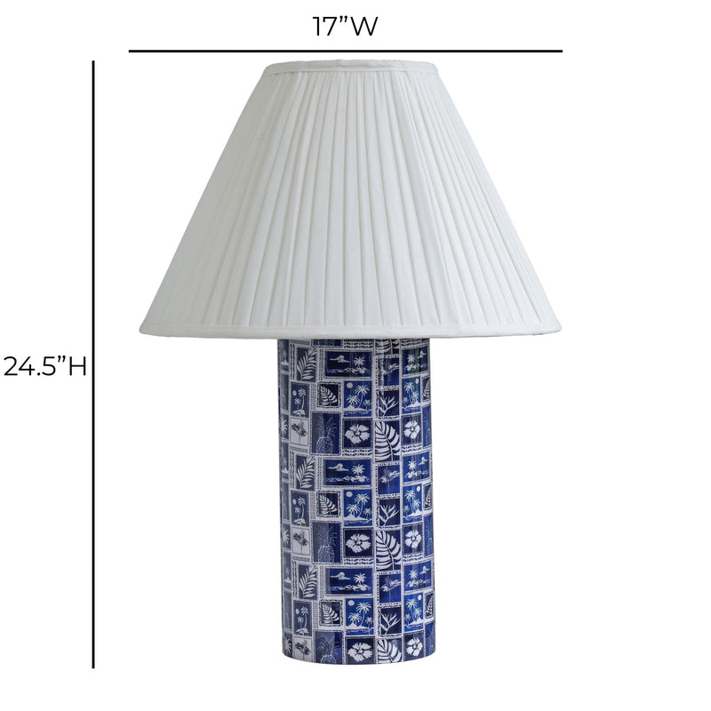 Stamp - Pleated Table Lamp - Blue - R&R Furniture Gallery (Fountain Valley, CA)