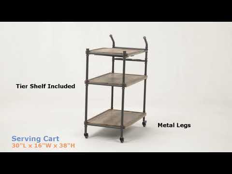 Brantley - Serving Cart - Oak & Sandy Black - R&R Furniture Gallery (Fountain Valley, CA)