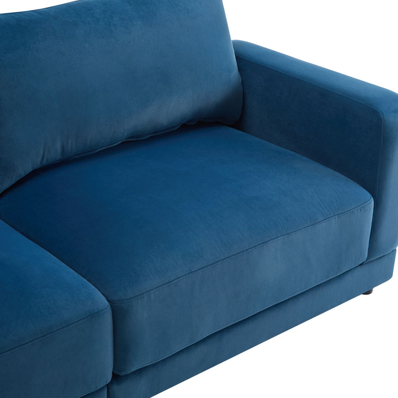 Modern Square Arm Sofa With Soft Fabric Upholstery, Deep Cushions - R&R Furniture Gallery (Fountain Valley, CA)