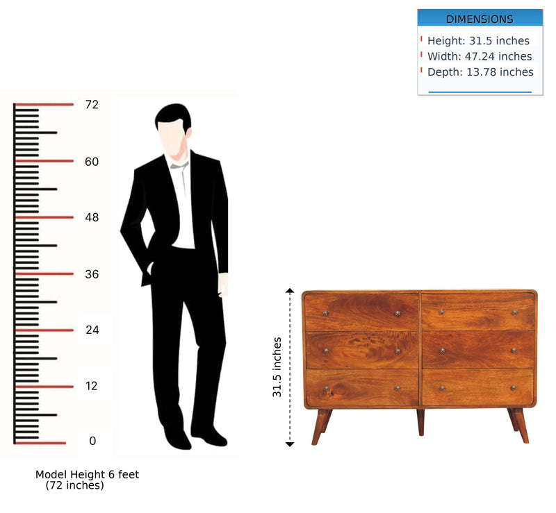 Large Curved Chest - Chestnut - R&R Furniture Gallery (Fountain Valley, CA)