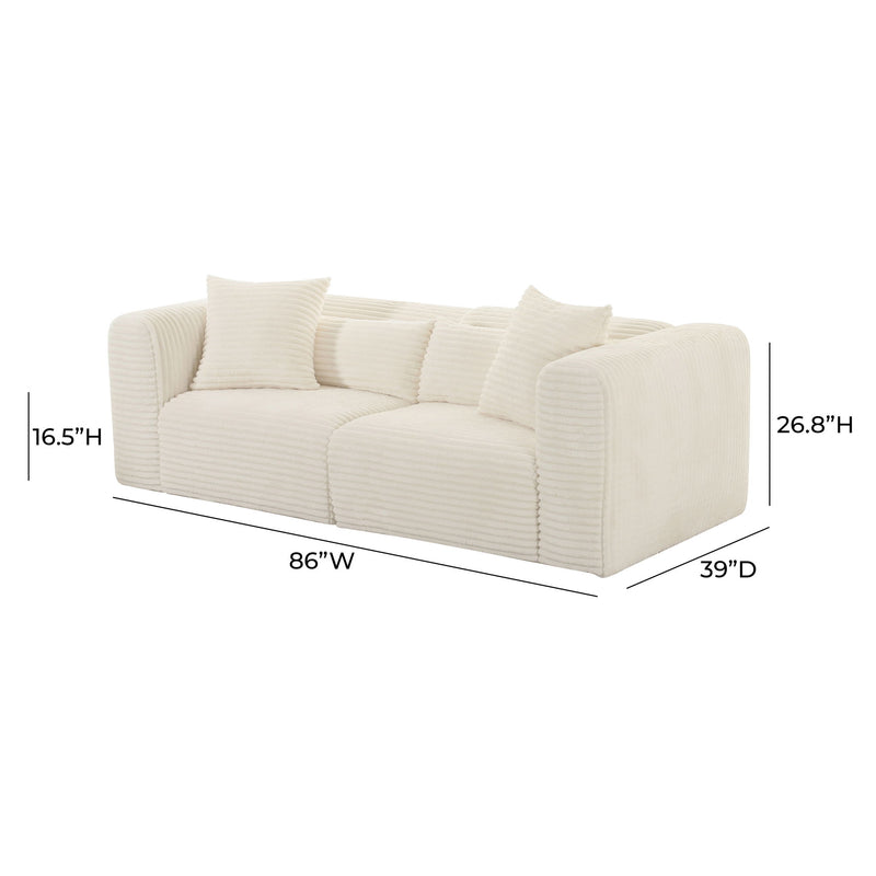 Tarra - Fluffy Oversized Corduroy Modular Loveseat - R&R Furniture Gallery (Fountain Valley, CA)