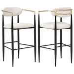 Tina Fabric Upholstered Bar Chair Beige (Set of 2)