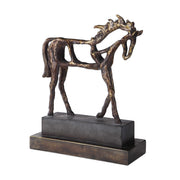 Dark brown Titan Horse sculpture by Uttermost, detailed horse figurine sculpture in a realistic style.