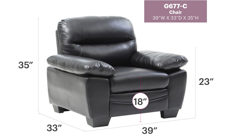 Glory Furniture Marta arm chair with a modern design, featuring a plush upholstered seat and wooden legs, ideal for living rooms.