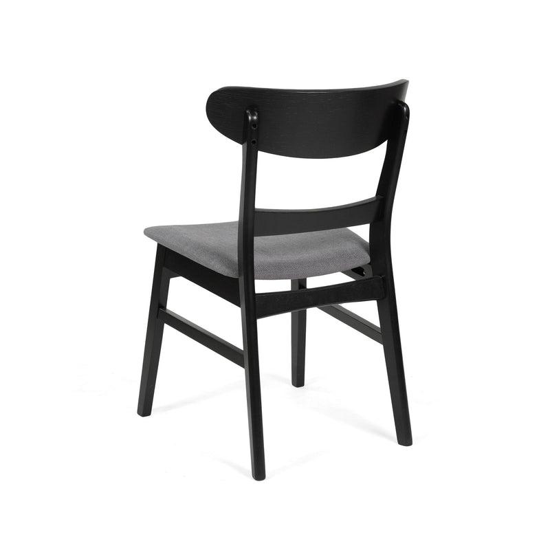 Noble House modern dining side chair with upholstered seat and wood frame, showcasing a sleek, contemporary design.