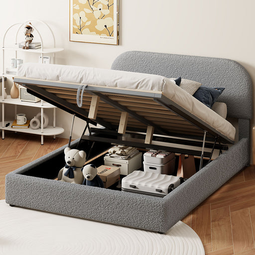 Upholstered Platform Bed With Hydraulic Storage System - R&R Furniture Gallery (Fountain Valley, CA)