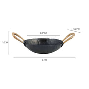TOV Furniture Verma hammered iron catchall bowl in black, serving as a stylish storage or decorative piece