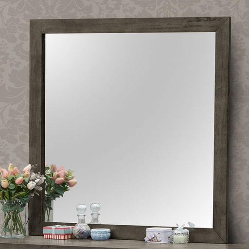 Modern design transitional wall mirror by Glory Furniture featuring a sleek, stylish frame suitable for contemporary home decor.