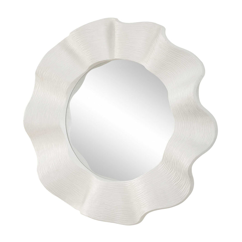 Wave Length - Round Mirror - White