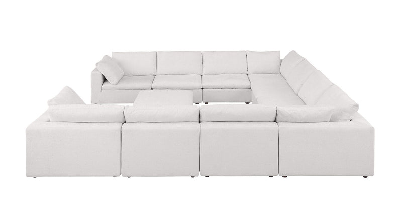 1100 - 11-Piece U-Shaped Sectional In Italian Fabric - Pearl