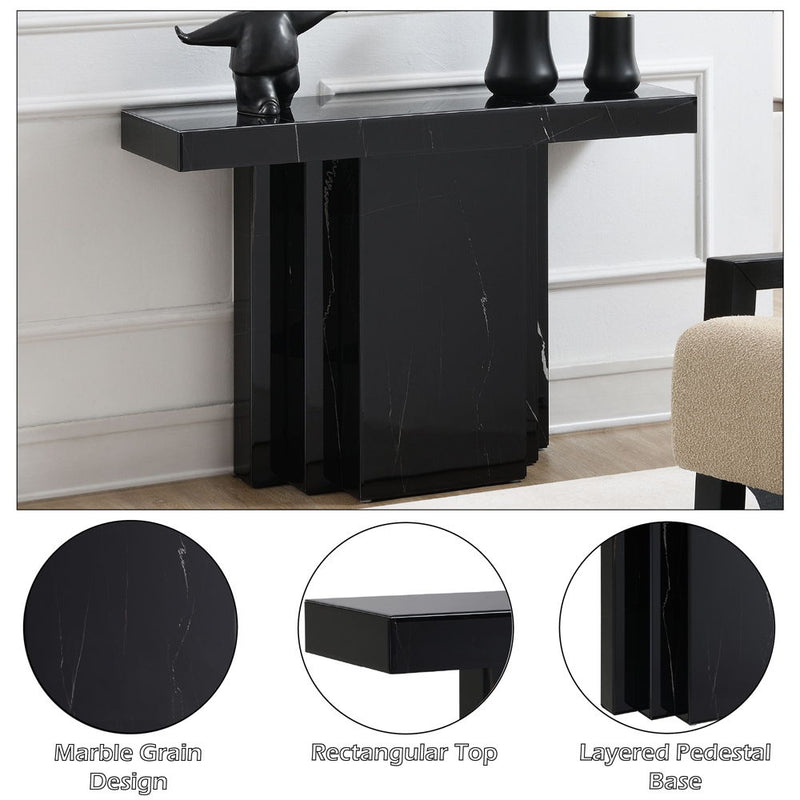 Drisana - Console Table - Black Mirrored - R&R Furniture Gallery (Fountain Valley, CA)