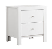 Glory Furniture accent nightstand with drawers, featuring a charming design, dark wood finish, and sleek hardware for bedroom storage.