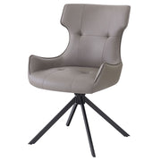 Damita - Camel Synthetic Leather Side Chair With Swivel (Set of 2) - Gray & Black Finsh - R&R Furniture Gallery (Fountain Valley, CA)