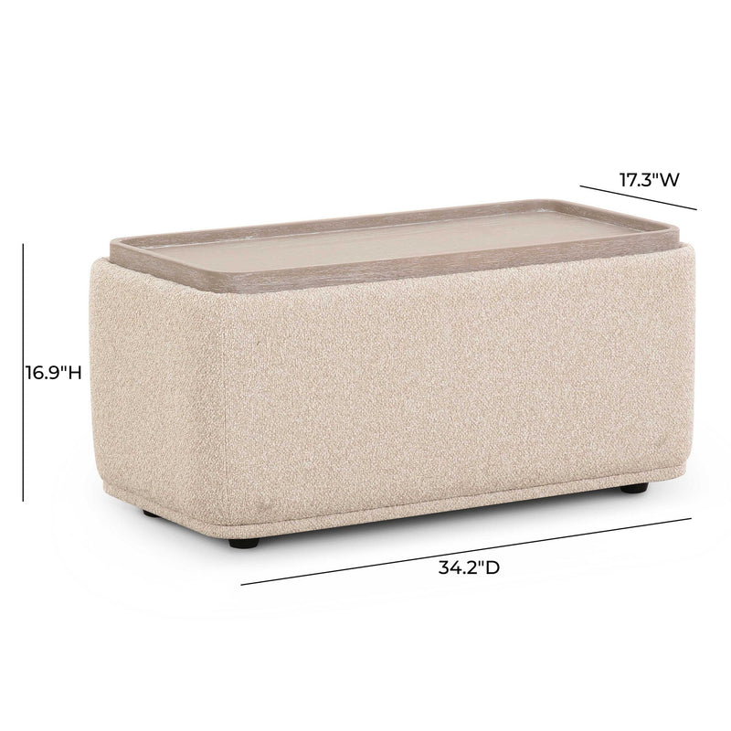 Sylvie - Ottoman Table - Cream - R&R Furniture Gallery (Fountain Valley, CA)