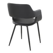 Set of two Lumi Source Margarite mid-century modern dining chairs with wooden legs and upholstered seats.