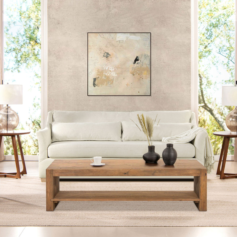 Ada - Flared Arm Contemporary Sofa With Lumbar Pillows - Flax White - R&R Furniture Gallery (Fountain Valley, CA)