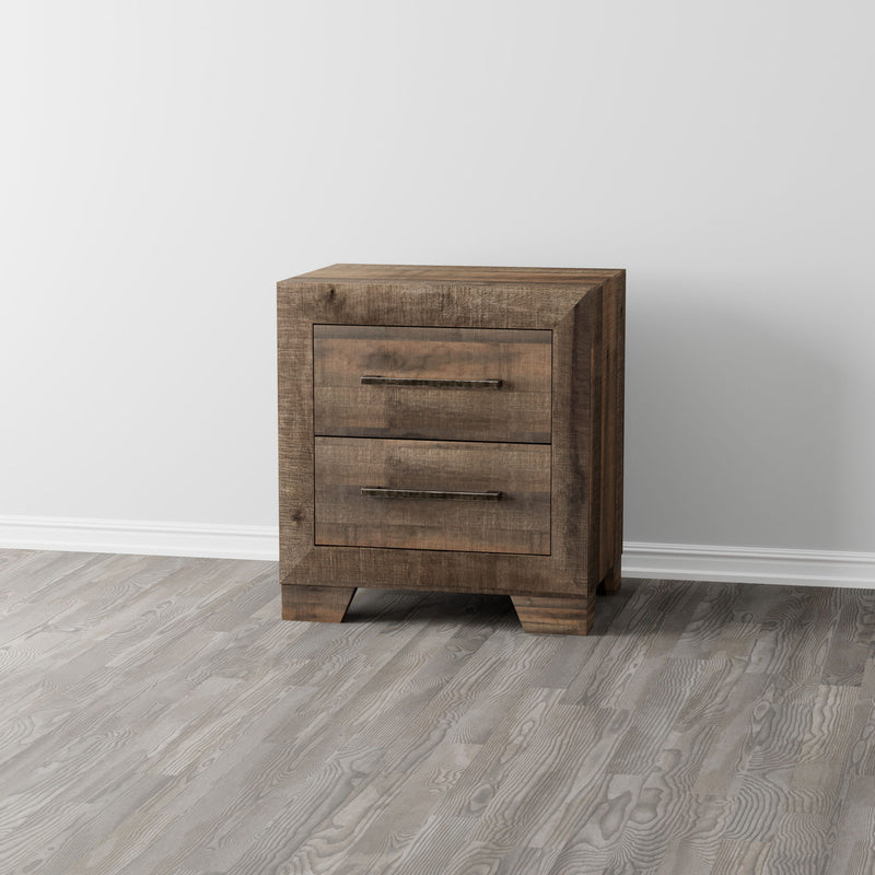 Plinz - 2 Drawer Nightstand - Brown - R&R Furniture Gallery (Fountain Valley, CA)