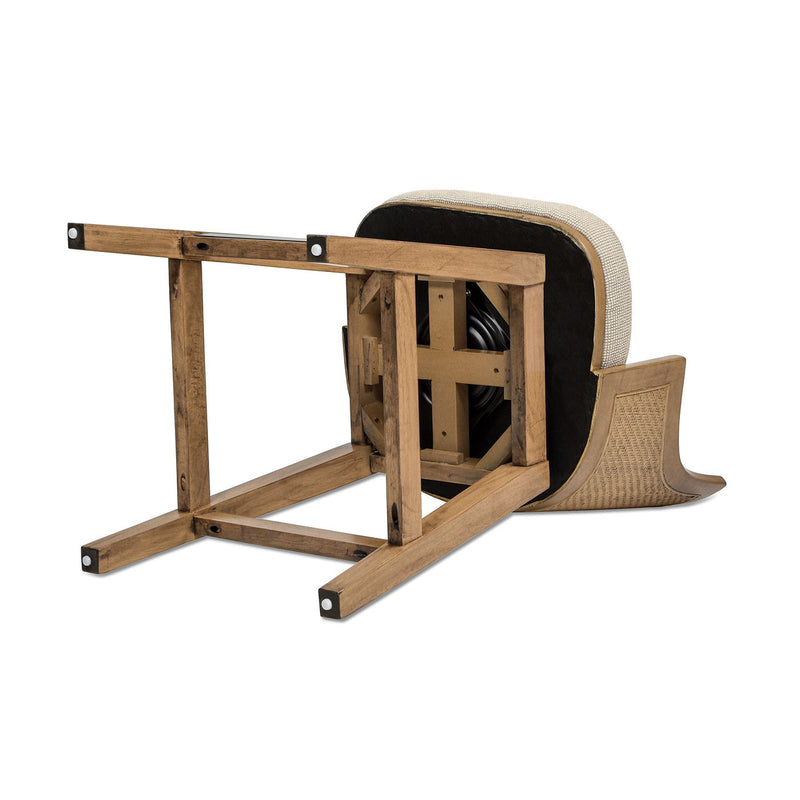 Bahama - Cane High Back Swivel Counter Stool With Recessed Arms Textured Weave - Taupe Beige - R&R Furniture Gallery (Fountain Valley, CA)